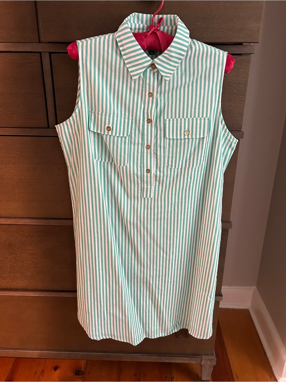 Duffield Lane shirtdress with gold buttons